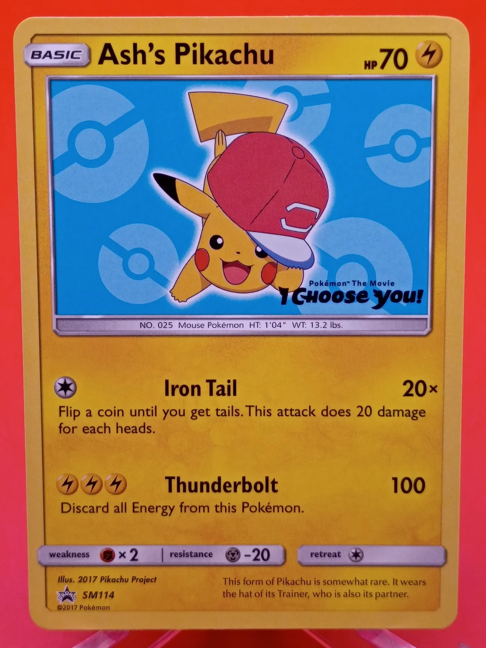 Ash's Pikachu SM114 Pokémon The Movie I Choose You Promo Near Mint Pokémon TCG